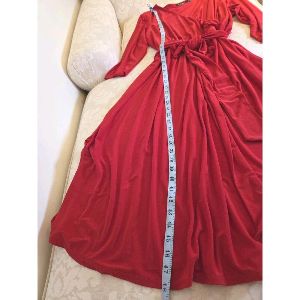 Lauren Ralph Lauren Women's Surplice Jersey Knit Dress Red‎ Size 22W NEW! $125 - Picture 11 of 15